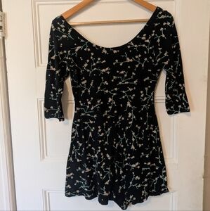 Floral Blue Scoop Neck Romper